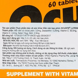 Viên bổ mắt Ocuvite Lutein (3 vỉ x 20 viên)