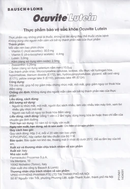 Viên bổ mắt Ocuvite Lutein (3 vỉ x 20 viên)