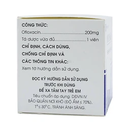 Thuốc Ofloxacin 200mg Mekophar điều trị nhiễm khuẩn (10 vỉ x 10 viên)