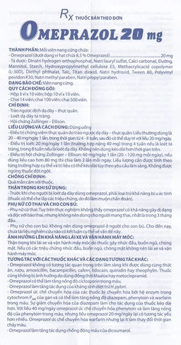 Viên nang cứng Omeprazol 20mg Domesco điều trị trào ngược dạ dày - thực quản (10 vỉ x 10 viên)