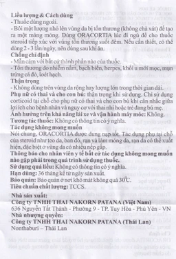 Thuốc mỡ Oracortia 0.1% Thai Nakorn Patana hỗ trợ điều trị viêm nhiễm khoang miệng (50 gói x 1g)
