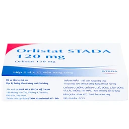 Thuốc Orlistat Stada 120mg hỗ trợ giảm nhẹ calo cho bệnh béo phì (2 vỉ x 21 viên)