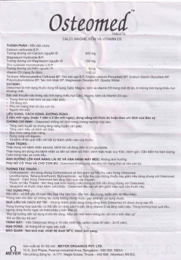 Viên nén Osteomed Meyer bổ sung canxi, Magne, kẽm, vitamin D3 và khoáng chất (2 vỉ x 15 viên)