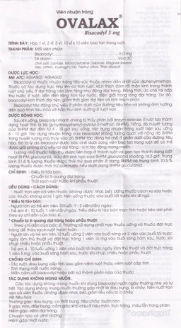 Viên nhuận tràng Ovalax 5mg Traphaco điều trị táo bón, làm sạch ruột (1 vỉ x 10 viên)