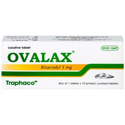 Viên nhuận tràng Ovalax 5mg Traphaco điều trị táo bón, làm sạch ruột (1 vỉ x 10 viên)
