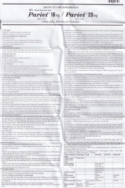 Thuốc ức chế bơm Proton Pariet 20mg Eisai điều trị loét dạ dày, tá tràng (1 vỉ x 14 viên) 