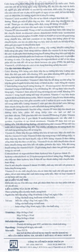 Dung dịch uống Pecaldex Nadyphar bổ sung canxi cho trẻ em chậm lớn (1 vỉ x 10 ống x 10ml)