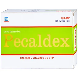 Dung dịch uống Pecaldex Nadyphar bổ sung canxi cho trẻ em chậm lớn (1 vỉ x 10 ống x 10ml)