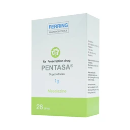 Viên đặt trực tràng Pentasa 1g Ferring điều trị viêm loét dạ dày, trực tràng (4 vỉ x 7 viên)