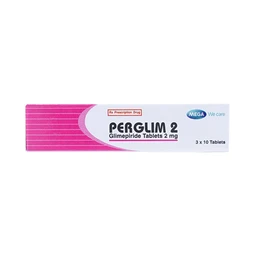 Viên nén Perglim 2 MEGA We care điều trị đái tháo đường típ 2 (3 vỉ x 10 viên)