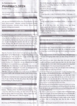 Viên nén Pharmaclofen 10mg Pharmascience điều trị các chứng co thắt cơ xương (100 viên)