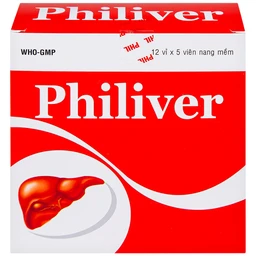Viên nang mềm Philiver Phil Inter Pharma điều trị bệnh gan mạn tính, gan nhiễm mỡ (12 vỉ x 5 viên)