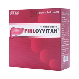 Viên nang mềm Philoyvitan Phil Inter Pharma điều trị hỗ trợ các bệnh gan mạn tính (12 vỉ x 5 viên)