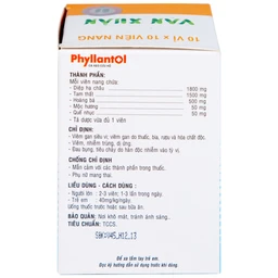 Viên nang Phyllantol Vạn Xuân điều trị bệnh tiêu hóa, gan mật, mệt mỏi, ngực sườn đầy tức (10 vỉ x 10 viên) 