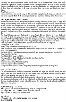 Viên nén Pizar-3 DaViPharm điều trị các bệnh nhiễm trùng do ký sinh trùng, giun chỉ (1 vỉ x 4 viên)	