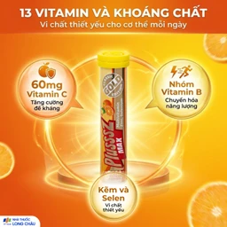 Viên sủi bổ sung vitamin và khoáng chất Plusssz Max Multivitamin orange flavoured (20 viên) 3