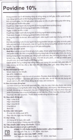 Dung dịch sát khuẩn Povidine 10% Pharmedic ngăn ngừa nhiễm khuẩn ở vết cắt, vết trầy (20ml)