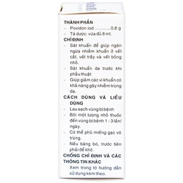Dung dịch sát khuẩn Povidine 10% Pharmedic ngăn ngừa nhiễm khuẩn ở vết cắt, vết trầy (8ml)