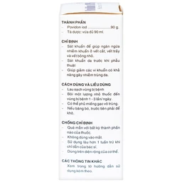 Dung dịch sát khuẩn Povidine 10% Pharmedic ngăn ngừa nhiễm khuẩn ở vết cắt, vết trầy (90ml)