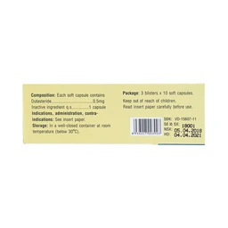 Thuốc Prelone 0.5mg Phil điều trị phì đại lành tính tuyến tiền liệt (3 vỉ x 10 viên) 