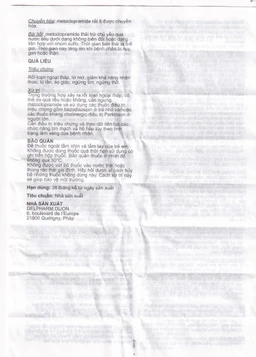 Thuốc Primperan 10mg Sanofi điều trị triệu chứng nôn và buồn nôn (2 vỉ x 20 viên) 