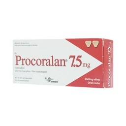 Thuốc Procoralan 7.5mg Servier điều trị đau thắt ngực ổn định (4 vỉ x 14 viên)