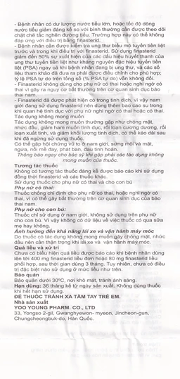 Thuốc Prorid 5mg Yoo Young điều trị tăng sản tuyến tiền liệt lành tính (10 vỉ x 10 viên)