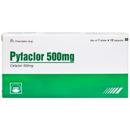 Thuốc Pyfaclor 500mg Pymepharco điều trị viêm tai giữa, nhiễm khuẩn đường hô hấp (1 vỉ x 12 viên)
