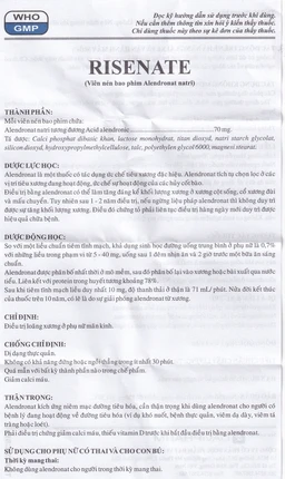 Thuốc Risenate Davipharm điều trị loãng xương ở phụ nữ mãn kinh (1 vỉ x 4 viên)
