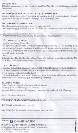 Thuốc Risenate Davipharm điều trị loãng xương ở phụ nữ mãn kinh (1 vỉ x 4 viên)