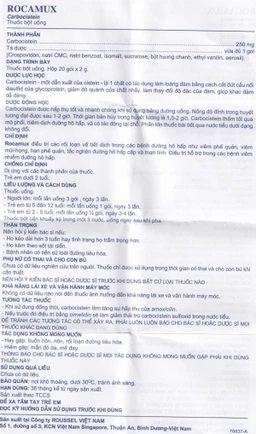 Thuốc bột uống Rocamux Roussel điều trị viêm phế quản, viêm mũi họng (20 gói x 2g) 