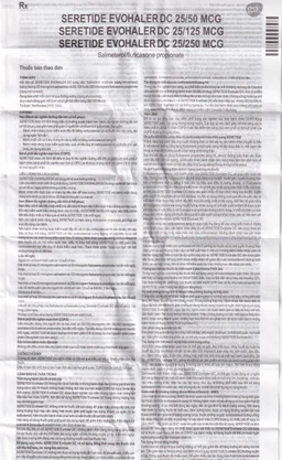 Khí dung Seretide Evohaler DC 25/125 Gsk điều trị hen phế quản, tắc nghẽn phổi mạn tính (120 liều)