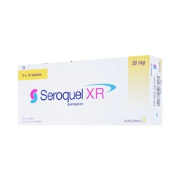 Thuốc Seroquel XR 50mg AstraZeneca điều trị tâm thần phân liệt (3 vỉ x 10 viên)