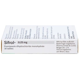 Thuốc Sifrol 0.25mg Boehringer điều trị bệnh parkinson (3 vỉ x 10 viên)