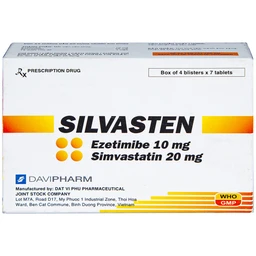 Thuốc Silvasten Davi Pharm hạ lipid máu (4 vỉ x 7 viên)