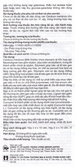 Thuốc Silymax Complex Mediplantex điều trị viêm gan do virus, xơ gan (6 vỉ x 10 viên) 