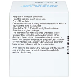 Cốm Singulair 4mg MSD điều trị hen phế quản mạn tính (28 gói)