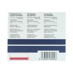 Thuốc tiêm Somazina 1000mg điều trị các rối loạn nhận thức, cảm giác (5 ống x 4ml)