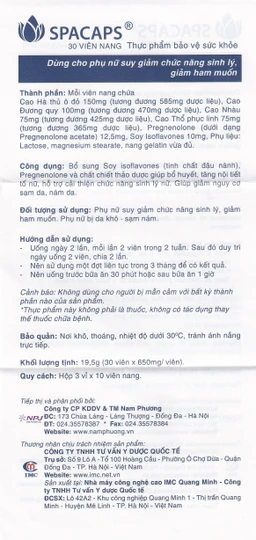 Viên uống giúp bổ huyết Spacaps IMC (3 vỉ x 10 viên)