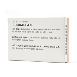 Thuốc Sucralfate Vidipha điều trị loét tá tràng - dạ dày (2 vỉ x 10 viên)