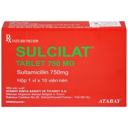 Thuốc Sulcilat 750mg Atabay điều trị các bệnh nhiễm khuẩn (1 vỉ x 10 viên)