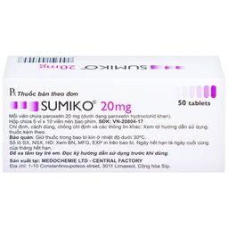 Thuốc Sumiko 20mg Medochemie điều trị bệnh trầm cảm (5 vỉ x 10 viên)