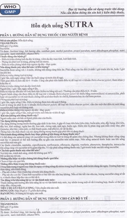 Hỗn dịch uống Sutra điều trị loét dạ dày, tá tràng (20 gói x 15g)