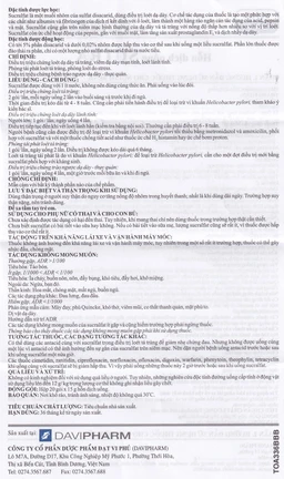 Hỗn dịch uống Sutra điều trị loét dạ dày, tá tràng (20 gói x 15g)