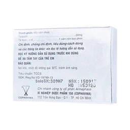 Thuốc Tadalafil 20mg Cophavina điều trị rối loạn cương dương (1 vỉ x 4 viên)
