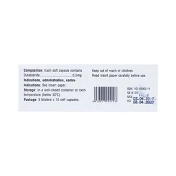 Thuốc Tenricy 0.5mg Phil điều trị triệu chứng phì đại tuyến tiền liệt lành tính (3 vỉ x 10 viên)