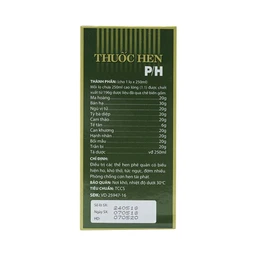 Cao lỏng thuốc hen P/H điều trị các thể hen phế quản (250ml)