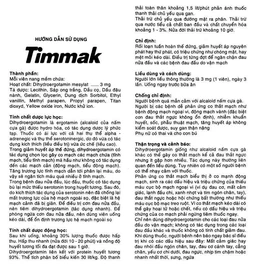 Thuốc Timmak 3mg S.P.M điều trị rối loạn tuần hoàn thể đứng (6 vỉ x 10 viên)