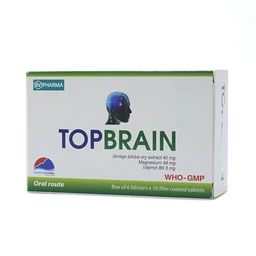 Thuốc Topbrain BV Pharma điều trị tăng tuần hoàn não, tăng cường trí nhớ (6 vỉ x 10 viên)