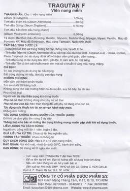 Thuốc Tragutan F Dược 3-2 điều trị các chứng ho, sát trùng đường hô hấp (3 vỉ x 10 viên)